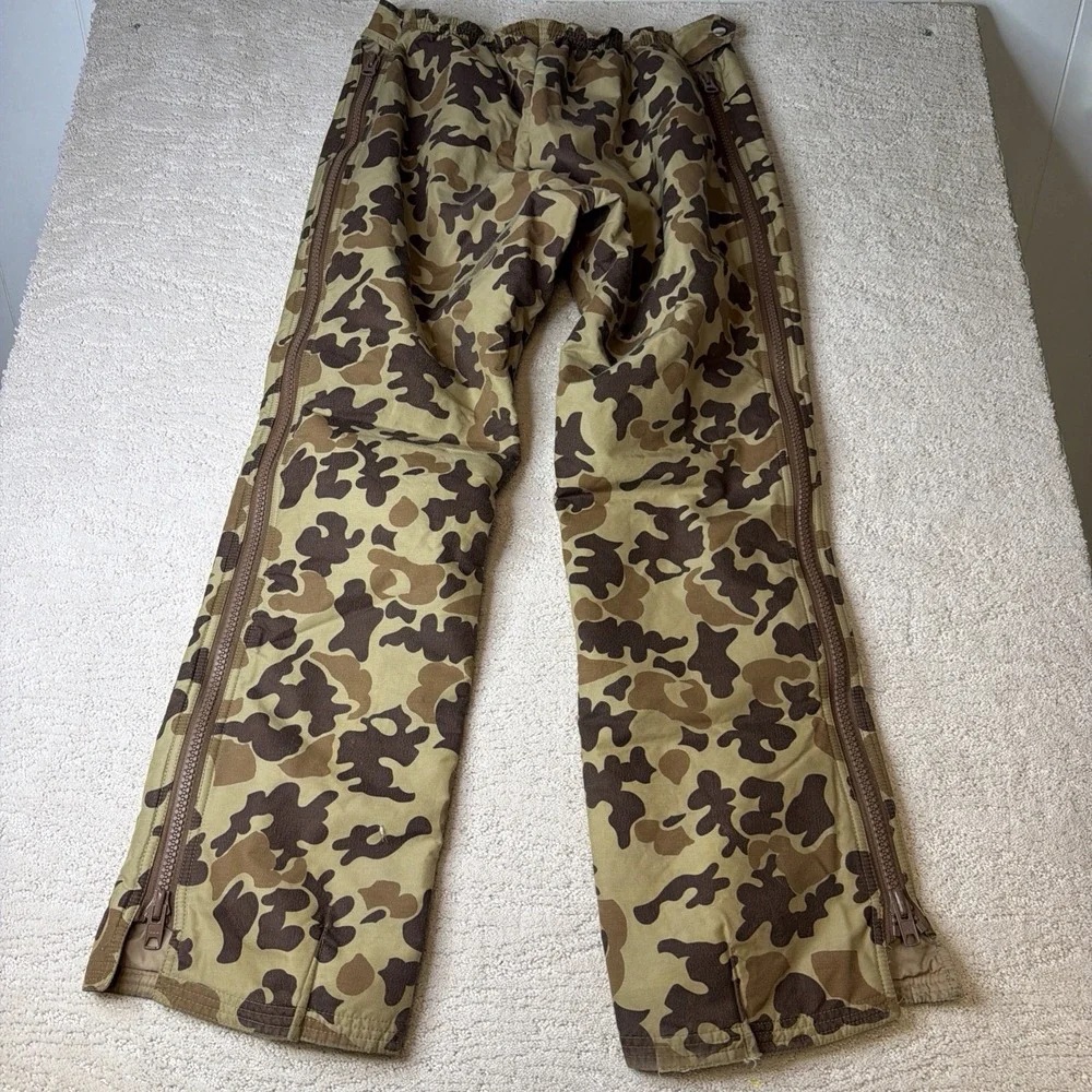 Men's Vintage Orvis Size 30 Old School Duck Camo Full Zip Insulated Pants Hinton